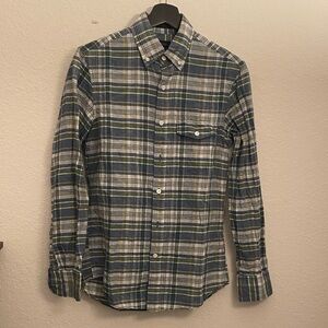 J. Crew Blue and Green Plaid Casual Shirt